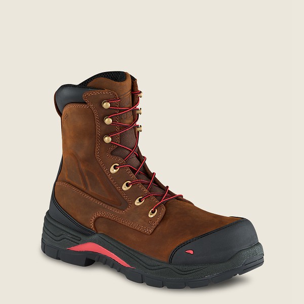 Red Wing Safety Boots Mens Brown/Black - King Toe® Adc - 8-inch Waterproof Toe - 0896153-FY